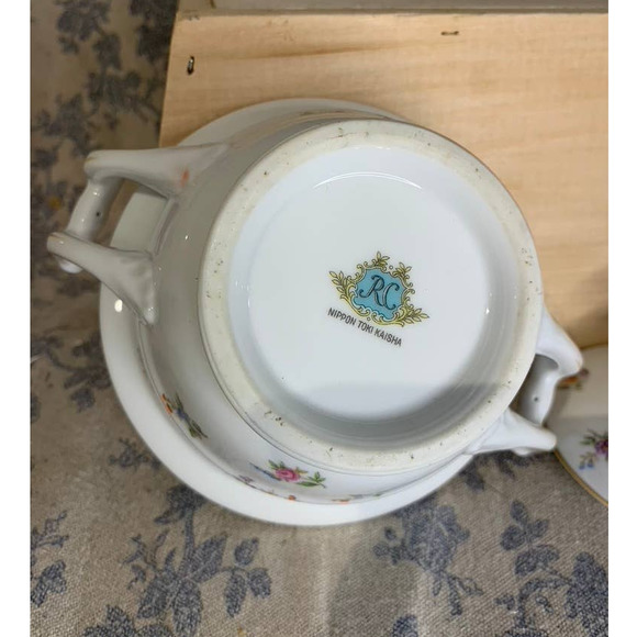 VTG RC Nippon Toki Kaisha Colorful Floral Sugar Bowl - Picture 5 of 7